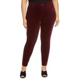 NWT KUT FROM THE KLOTH Plus Size Diana Cord Skinny Jeans in Wine